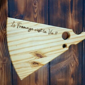 Plateau de fromage en bois, en forme de part